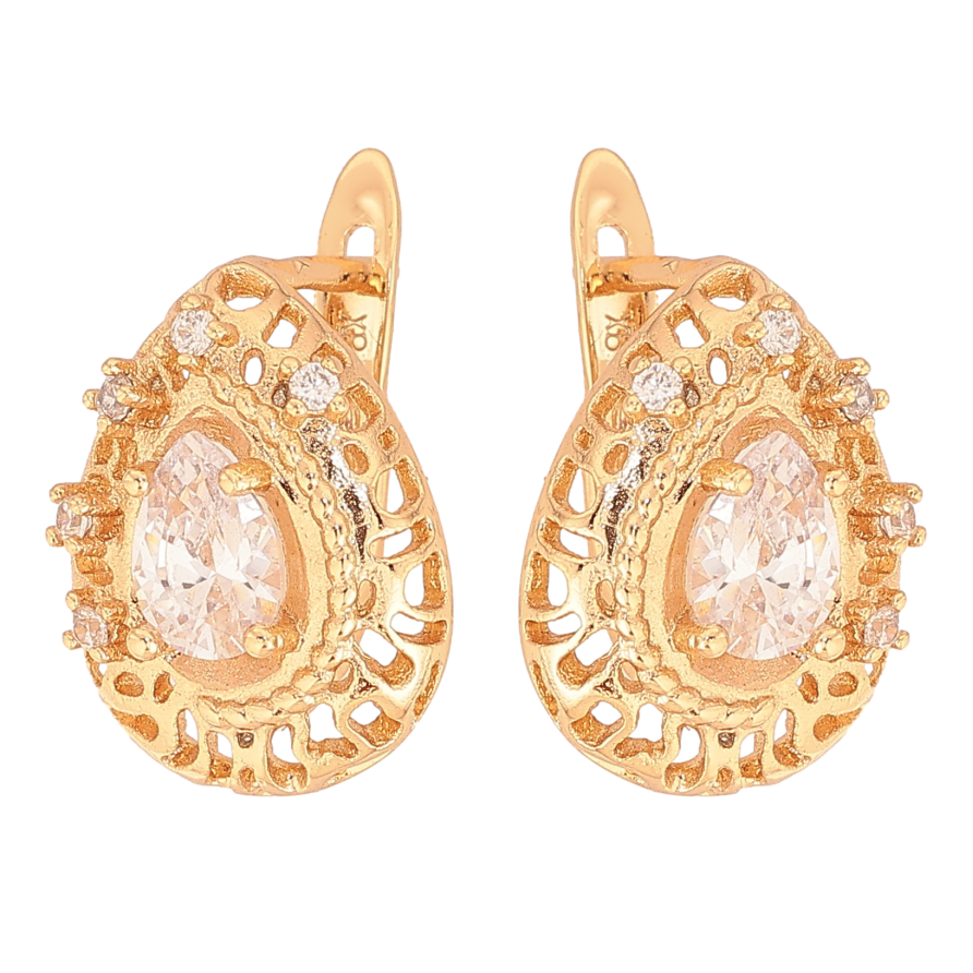 Сережки Xuping M&L колір 18K англійський замок "Візерунок з кристалами" фото №1