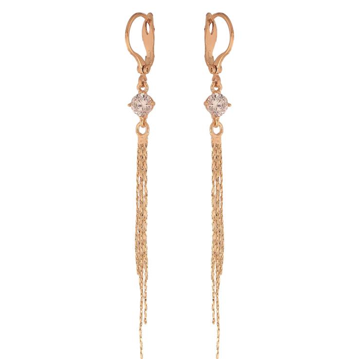 Сережки Xuping M&L колір 18K англійський замок "Підвіски з ланцюжків із кристалами" фото №7 Сережки Xuping M&L колір 18K англійський замок "Підвіски з ланцюжків із кристалами" фото №7