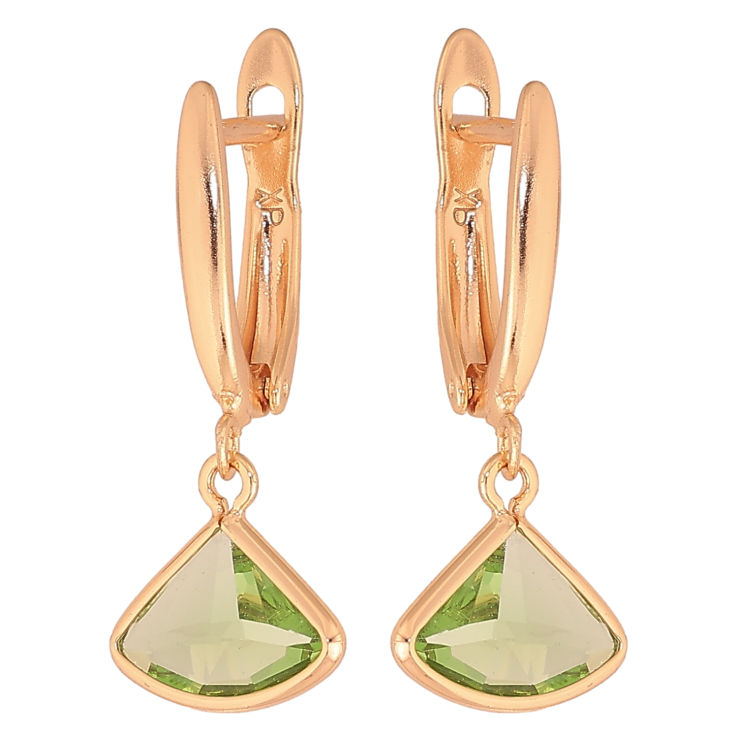 Серьги Xuping M&L цвет 18K английский замок "Подвески с зелеными кристаллами" фото №20 Серьги Xuping M&L цвет 18K английский замок "Подвески с зелеными кристаллами" фото №20