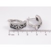 Серьги Xuping TTM Stainless Steel цвет Родий английский замок "Узор с черной керамикой" фото №2 Серьги Xuping TTM Stainless Steel цвет Родий английский замок "Узор с черной керамикой" фото №2