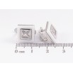 Серьги Xuping TTM Stainless Steel цвет Родий английский замок "Квадраты с белой керамикой и кристаллами" фото №2 Серьги Xuping TTM Stainless Steel цвет Родий английский замок "Квадраты с белой керамикой и кристаллами" фото №2