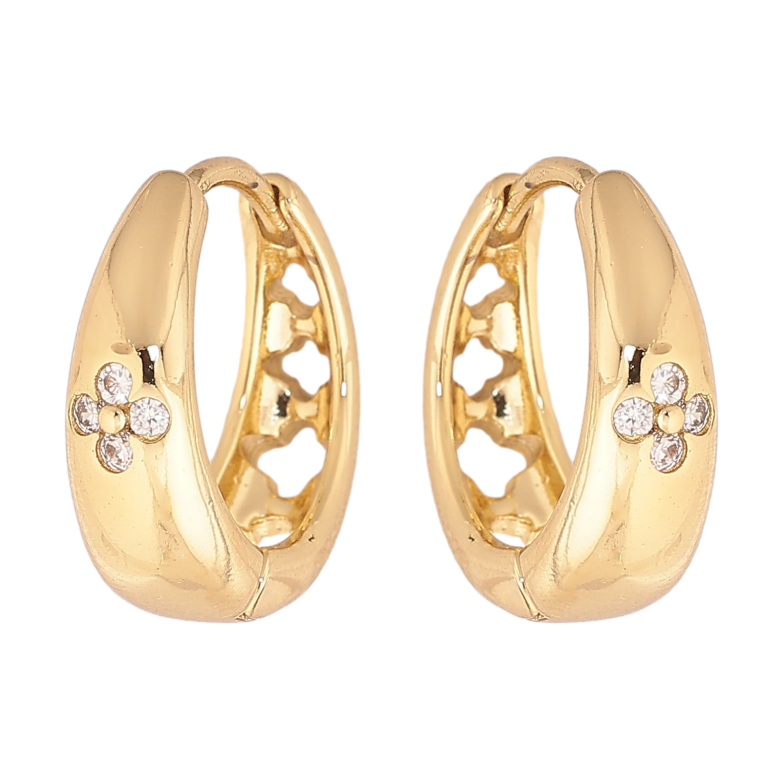 Сережки Xuping колір Позолота 14K колечка "Візерунок з кристалами" фото №16 Сережки Xuping колір Позолота 14K колечка "Візерунок з кристалами" фото №16