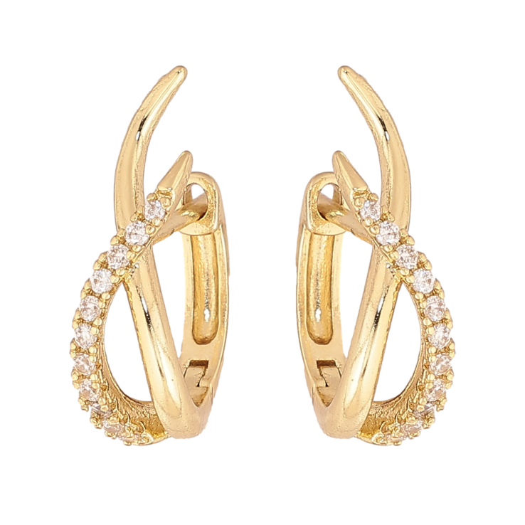 Серьги Xuping цвет Позолота 14K английский замок "Узор с кристаллами" фото №8 Серьги Xuping цвет Позолота 14K английский замок "Узор с кристаллами" фото №8
