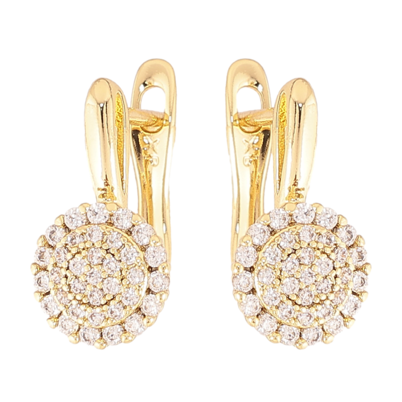 Серьги Xuping цвет Позолота 14K английский замок "Узор с кристаллами" фото №9