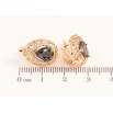 Серьги Xuping цвет Позолота 18K английский замок "Ажурные капельки с черными кристаллами" фото №2