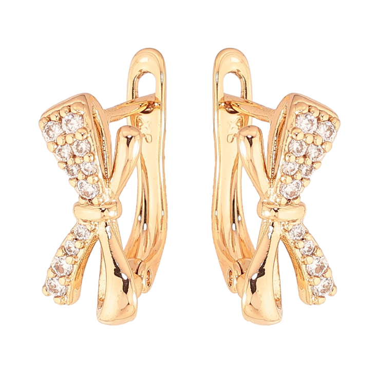 Серьги Xuping цвет Позолота 18K английский замок "Банты" фото №14 Серьги Xuping цвет Позолота 18K английский замок "Банты" фото №14