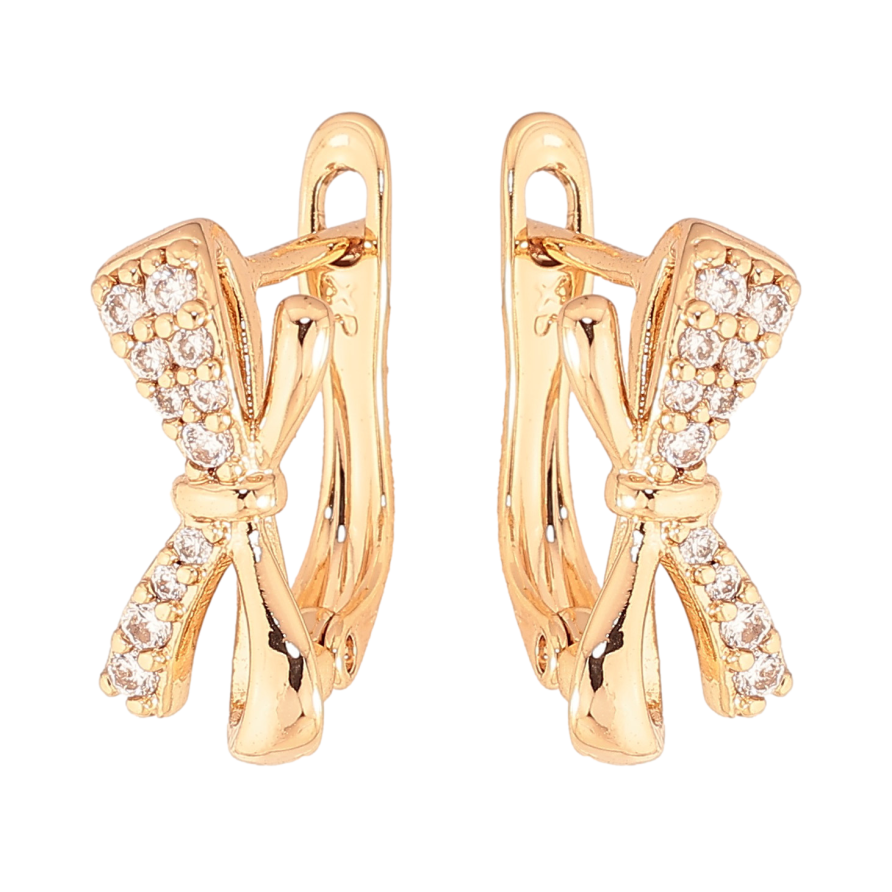 Серьги Xuping цвет Позолота 18K английский замок "Банты" фото №1 Серьги Xuping цвет Позолота 18K английский замок "Банты" фото №1