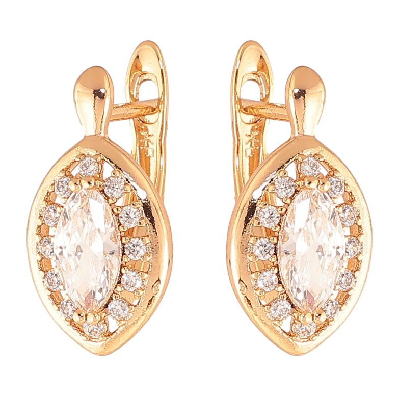 Серьги Xuping цвет Позолота 18K английский замок "Кристаллы в обрамлении" фото №10 Серьги Xuping цвет Позолота 18K английский замок "Кристаллы в обрамлении" фото №10
