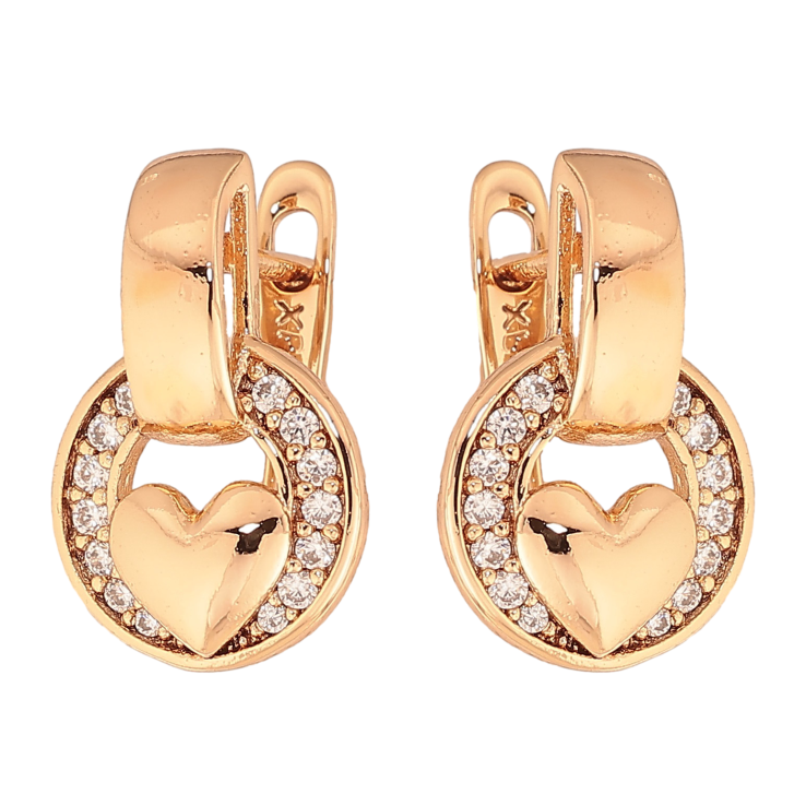 Серьги Xuping цвет Позолота 18K английский замок "Колечки с сердечками" фото №11 Серьги Xuping цвет Позолота 18K английский замок "Колечки с сердечками" фото №11