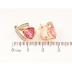 Серьги Xuping цвет Позолота 18K английский замок "Узор с розовыми кристаллами" фото №2