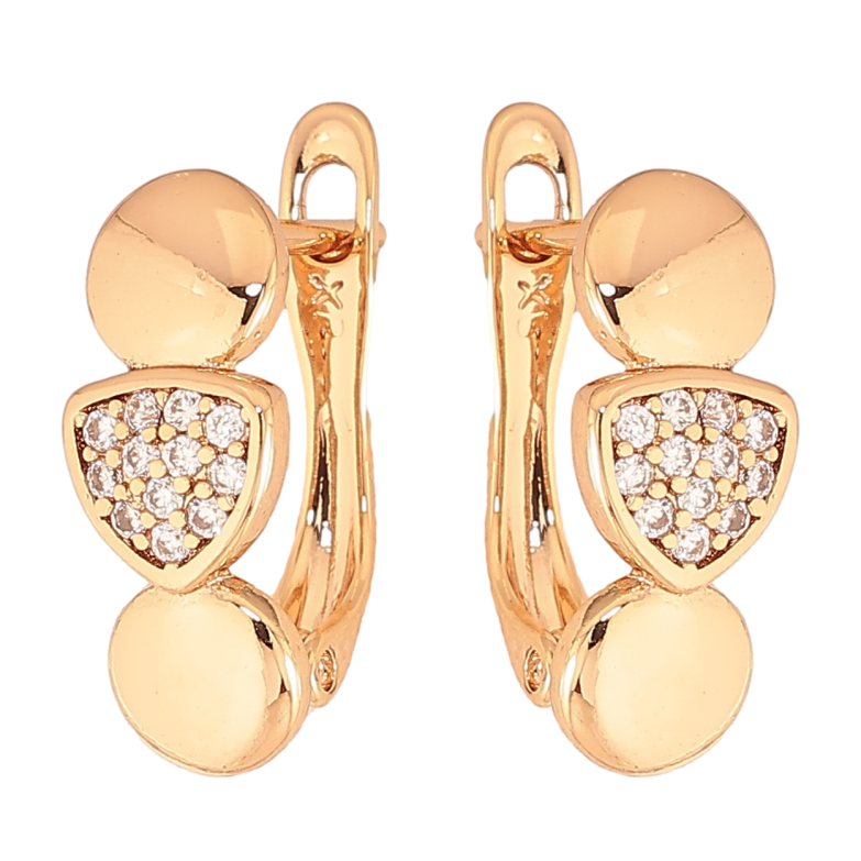 Серьги Xuping цвет Позолота 18K английский замок "Узор с кристаллами" фото №4 Серьги Xuping цвет Позолота 18K английский замок "Узор с кристаллами" фото №4