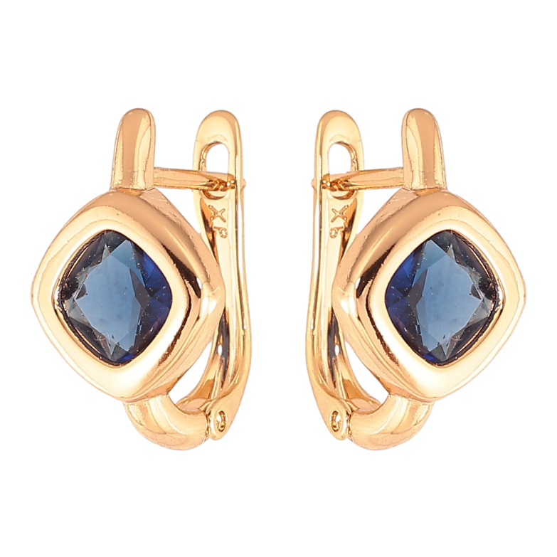 Серьги Xuping цвет Позолота 18K английский замок "Синие кристальные ромбы" фото №17 Серьги Xuping цвет Позолота 18K английский замок "Синие кристальные ромбы" фото №17