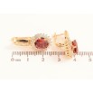 Серьги Xuping цвет Позолота 18K английский замок "Красные кристаллы в обрамлении" фото №2