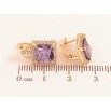 Серьги Xuping цвет Позолота 18K английский замок "Узор с сиреневыми кристаллами" фото №2 Серьги Xuping цвет Позолота 18K английский замок "Узор с сиреневыми кристаллами" фото №2