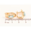 Серьги Xuping цвет Позолота 18K английский замок "Узор с голубыми кристаллами" фото №2