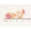 Серьги Xuping цвет Позолота 18K английский замок "Узор с малиновыми кристаллами" фото №2 Серьги Xuping цвет Позолота 18K английский замок "Узор с малиновыми кристаллами" фото №2