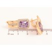 Серьги Xuping цвет Позолота 18K английский замок "Узор с сиреневыми кристаллами" фото №2 Серьги Xuping цвет Позолота 18K английский замок "Узор с сиреневыми кристаллами" фото №2