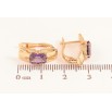 Серьги Xuping цвет Позолота 18K английский замок "Узор с сиреневыми кристаллами" фото №2