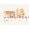 Серьги Xuping цвет Позолота 18K английский замок "Узор с розовыми кристаллами" фото №2