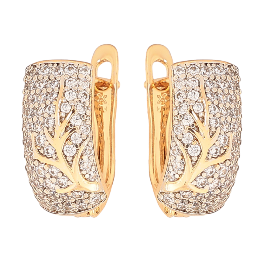 Серьги Xuping цвет позолота 18K + родий английский замок инкрустация кристаллами фото №1 Серьги Xuping цвет позолота 18K + родий английский замок инкрустация кристаллами фото №1