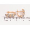 Серьги Xuping цвет позолота 18K + родий английский замок узор с кристаллами фото №2