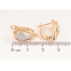 Серьги Xuping цвет позолота 18K + родий английский замок узор с кристаллами фото №2