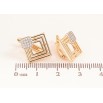 Серьги Xuping цвет позолота 18K + родий английский замок ромбовый узор с кристаллами фото №2 Серьги Xuping цвет позолота 18K + родий английский замок ромбовый узор с кристаллами фото №2
