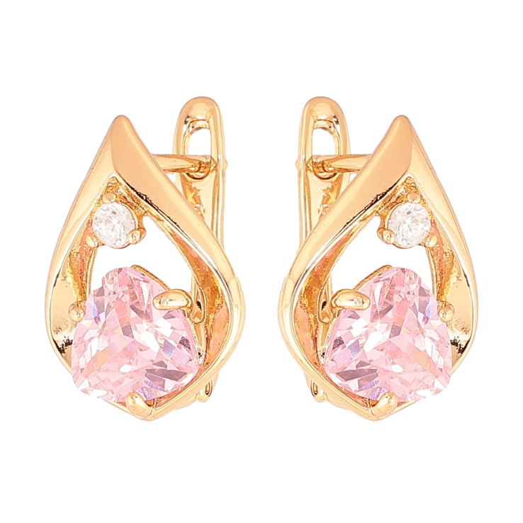 Серьги Xuping цвет позолота 18K английский замок капельки с розовыми кристаллами фото №23 Серьги Xuping цвет позолота 18K английский замок капельки с розовыми кристаллами фото №23