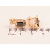 Сережки Xuping колір позолота 18K англійський замок візерунок із чорними кристалами фото №2 Сережки Xuping колір позолота 18K англійський замок візерунок із чорними кристалами фото №2