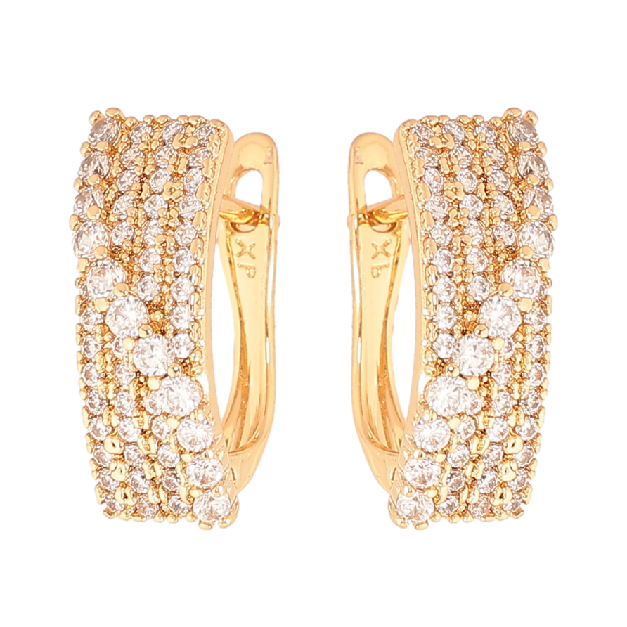 Серьги Xuping цвет позолота 18K английский замок инкрустация кристаллами фото №1 Серьги Xuping цвет позолота 18K английский замок инкрустация кристаллами фото №1