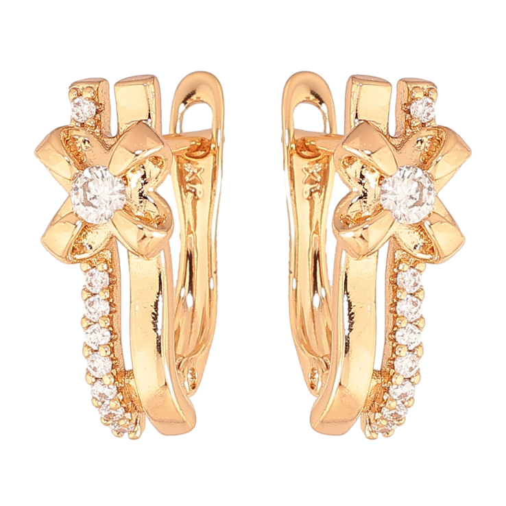 Серьги Xuping цвет позолота 18K английский замок узор с кристаллами фото №16 Серьги Xuping цвет позолота 18K английский замок узор с кристаллами фото №16