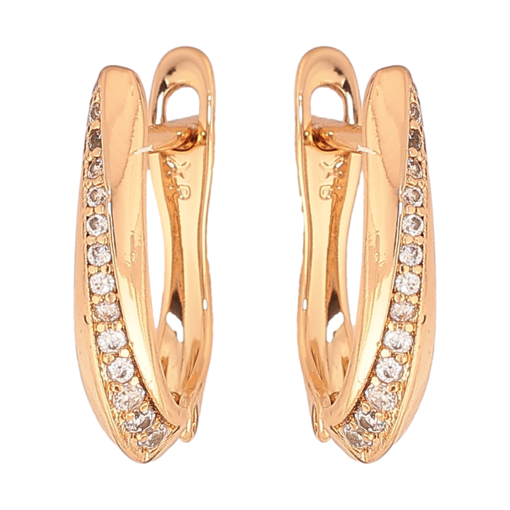 Сережки Xuping колір позолота 18K англійський замок візерунок з кристалами фото №11 Сережки Xuping колір позолота 18K англійський замок візерунок з кристалами фото №11