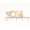 Серьги Xuping цвет позолота 18K английский замок узор с кристаллами и жемчужинами фото №2