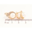 Серьги Xuping цвет позолота 18K английский замок узор с кристаллами и жемчужинами фото №2
