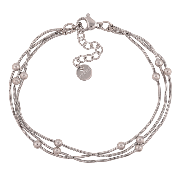Браслет Xuping ТТМ Stainless Steel цвет Родий "Цепочки с бусинами" длина с доп. цепочкой 16.5-20см х 1-3мм фото №12 Браслет Xuping ТТМ Stainless Steel цвет Родий "Цепочки с бусинами" длина с доп. цепочкой 16.5-20см х 1-3мм фото №12