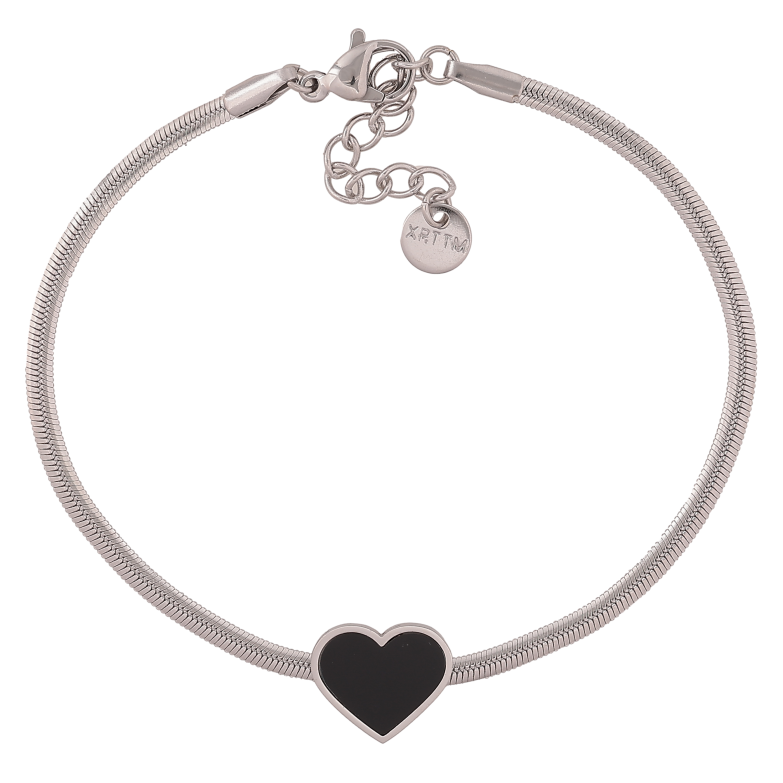 Браслет Xuping ТТМ Stainless Steel колір Родій "Ланцюжок із серцем" довжина з дод. ланцюжком 17.5-20.5см х 2-7мм фото №4 Браслет Xuping ТТМ Stainless Steel колір Родій "Ланцюжок із серцем" довжина з дод. ланцюжком 17.5-20.5см х 2-7мм фото №4
