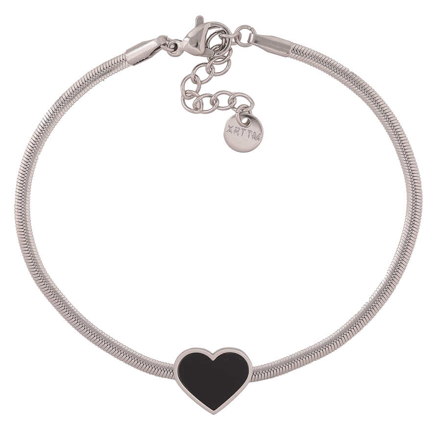 Браслет Xuping ТТМ Stainless Steel колір Родій "Ланцюжок із серцем" довжина з дод. ланцюжком 17.5-20.5см х 2-7мм фото №1 Браслет Xuping ТТМ Stainless Steel колір Родій "Ланцюжок із серцем" довжина з дод. ланцюжком 17.5-20.5см х 2-7мм фото №1