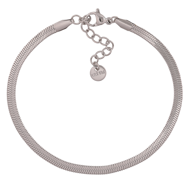 Браслет Xuping ТТМ Stainless Steel цвет Родий "Цепочка Снейк" длина с доп. цепочкой 18.5-21.5см х 3мм фото №1 Браслет Xuping ТТМ Stainless Steel цвет Родий "Цепочка Снейк" длина с доп. цепочкой 18.5-21.5см х 3мм фото №1