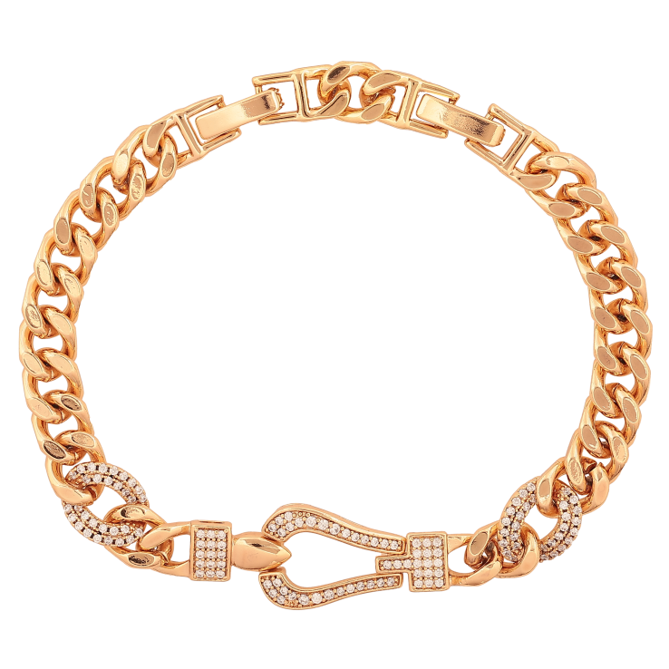 Браслет Xuping цвет Позолота 18K "Цепочка с декоративной вставкой" длинна с доп. замком 17.5,20см х 7-12мм фото №4 Браслет Xuping цвет Позолота 18K "Цепочка с декоративной вставкой" длинна с доп. замком 17.5,20см х 7-12мм фото №4