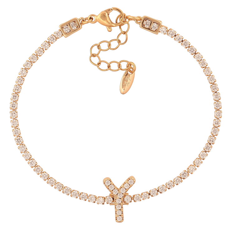 Браслет Xuping цвет Позолота 18K "Кристальная дорожка с буквой Y" размер с доп. цепочкой 17-20.5см х 2-13мм фото №7 Браслет Xuping цвет Позолота 18K "Кристальная дорожка с буквой Y" размер с доп. цепочкой 17-20.5см х 2-13мм фото №7