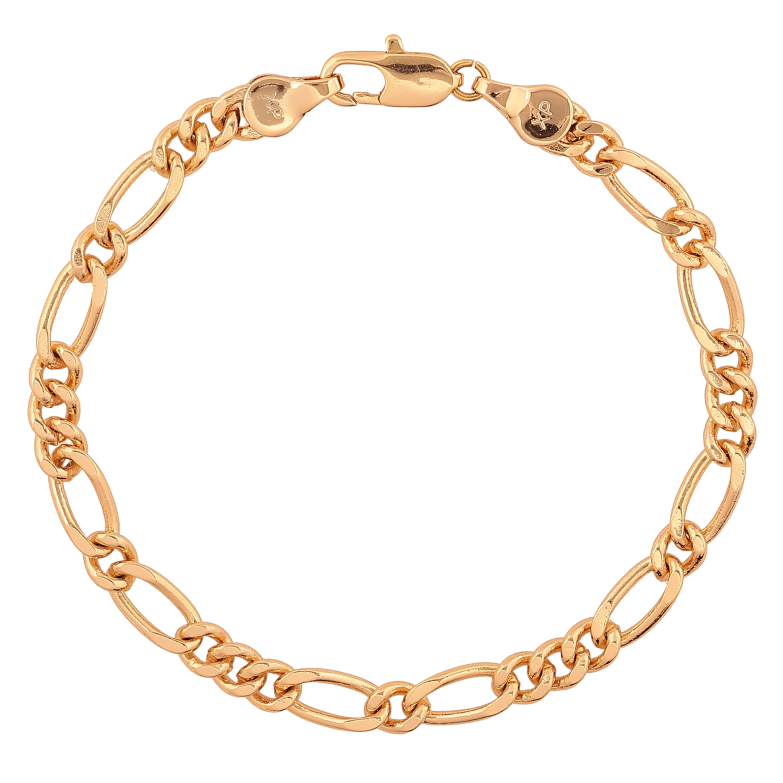 Браслет Xuping цвет Позолота 18K "Цепочка Фигаро" размер 17см х 4-5мм фото №1