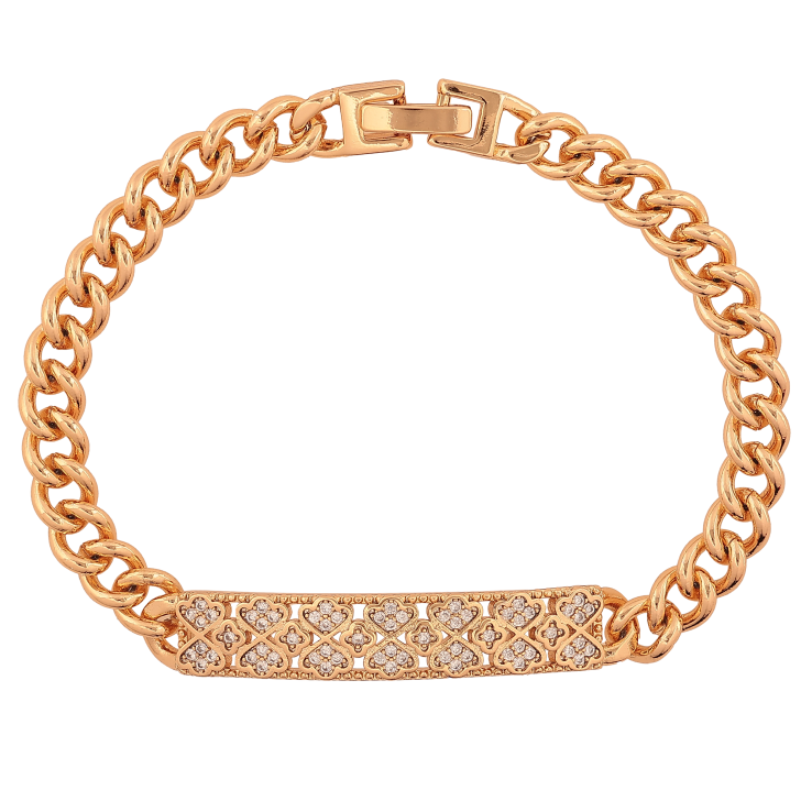 Браслет Xuping цвет Позолота 18K "Цепочка с декоративной вставкой" размер 19см х 6-8мм фото №22