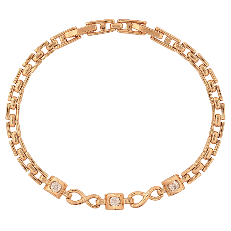 Браслет Xuping цвет Позолота 18K "Узор с кристаллами" длинна с доп. замком 17.5,19.5см х 4-5мм фото №17