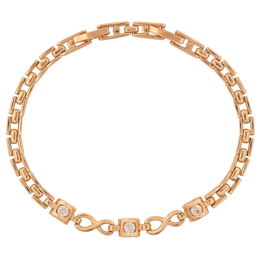 Браслет Xuping цвет Позолота 18K "Узор с кристаллами" длинна с доп. замком 17.5,19.5см х 4-5мм фото №1 Браслет Xuping цвет Позолота 18K "Узор с кристаллами" длинна с доп. замком 17.5,19.5см х 4-5мм фото №1