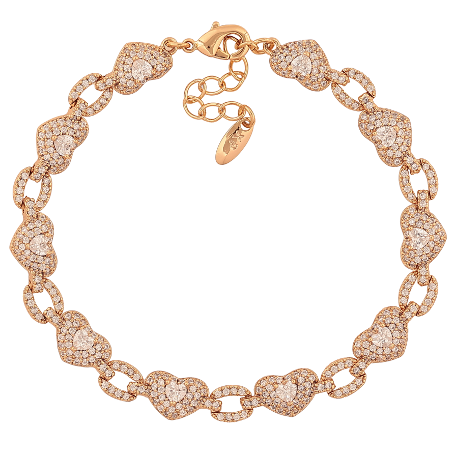 Браслет Xuping цвет Позолота 18K "Сердечки" длинна с доп. цепочкой 17.5-20.5см х 5-7мм фото №1 Браслет Xuping цвет Позолота 18K "Сердечки" длинна с доп. цепочкой 17.5-20.5см х 5-7мм фото №1