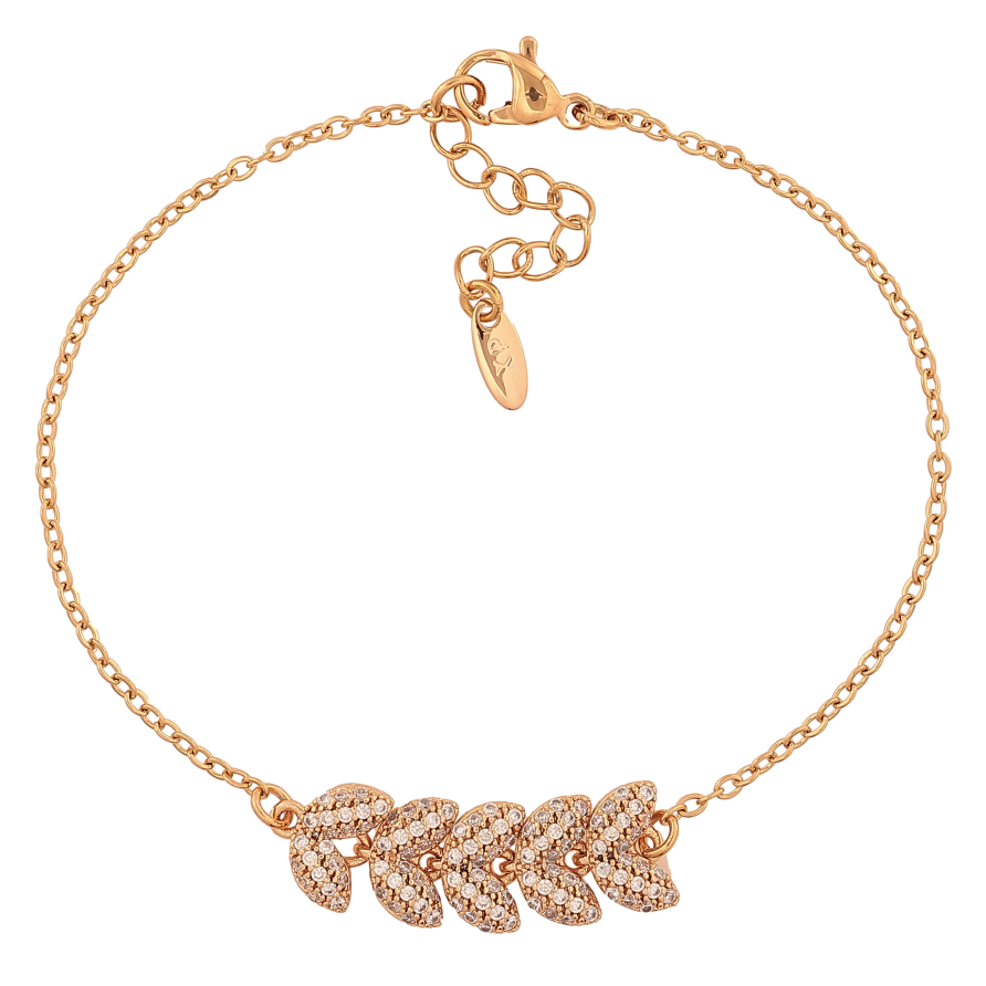 Браслет Xuping цвет Позолота 18K "Цепочка с вставкой веточка" размер с доп. цепочкой 19-21.5см х 1.5-9мм фото №1
