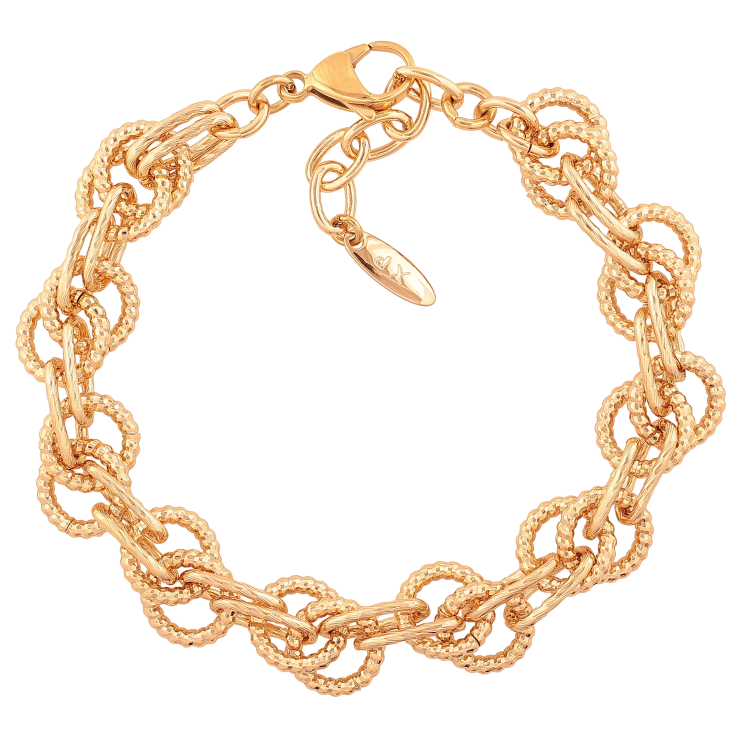 Браслет Xuping цвет Позолота 18K "Цепочка Фантазиная" размер с доп. цепочкой 19.5-22.5см х 3-12мм фото №9 Браслет Xuping цвет Позолота 18K "Цепочка Фантазиная" размер с доп. цепочкой 19.5-22.5см х 3-12мм фото №9