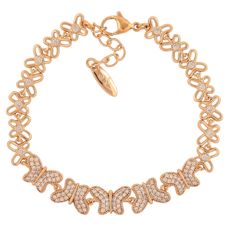 Браслет Xuping цвет Позолота 18K "Бабочки" длинна с доп. цепочкой 18-20.5см х 7-9мм фото №15 Браслет Xuping цвет Позолота 18K "Бабочки" длинна с доп. цепочкой 18-20.5см х 7-9мм фото №15