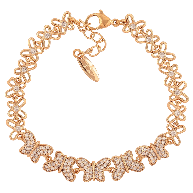 Браслет Xuping колір Позолота 18K "Метелики" довжина з дод. ланцюжком 18-20.5см х 7-9мм фото №4 Браслет Xuping колір Позолота 18K "Метелики" довжина з дод. ланцюжком 18-20.5см х 7-9мм фото №4