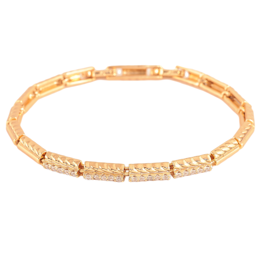 Браслет Xuping цвет Позолота 18K "Узор с кристаллами" размер с доп. замком 17,19см х 4мм фото №1 Браслет Xuping цвет Позолота 18K "Узор с кристаллами" размер с доп. замком 17,19см х 4мм фото №1